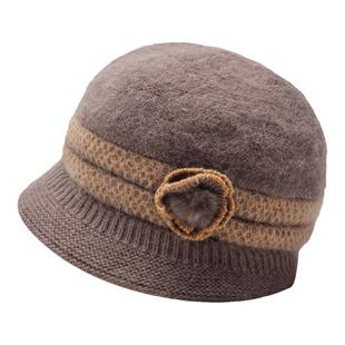 妈妈帽子女款冬季新款洋气中老年人奶奶老太太秋冬兔毛保暖毛线帽