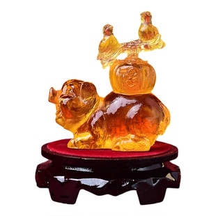 淘运开阁喜柿连猪宝吉祥物懿琉璃摆件属虎人2026年马年生肖虎饰品