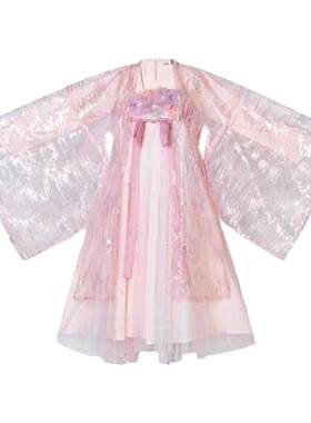 改良汉服女童装小鲛人泪齐胸襦裙小仙女大袖衫春夏母女亲春秋