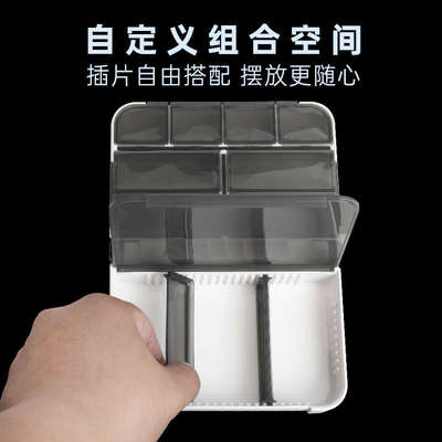 国王路亚配件盒双面小路亚盒路亚饵盒鱼钩收纳盒双层渔具假饵便携