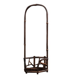 安吉竹迹凉炉架紫竹炉台风炉炭炉底座复古花器架茶桌摆件茶具配件