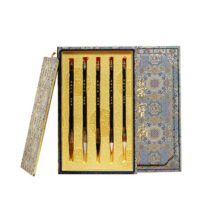 荣宝斋笔韵千秋毛笔套装善琏湖笔礼盒书法专业级羊毫狼毫牛角杆毛套装宋锦文房礼盒书法国画毛笔湖笔