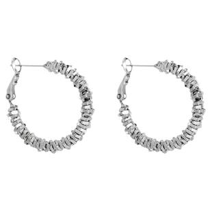 Z小姐925银针碎银子耳环2025新款爆款轻奢高级感小众独特耳圈耳饰