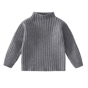高弹力宝宝保暖半高领纯色儿童针织衫包芯纱毛衣打底衫上衣秋冬