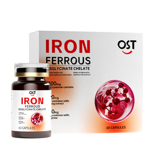 OST乐力氨基酸螯合铁胶囊女性补铁片气血剂贫血专用孕妇叶酸进口