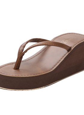 高跟pu皮时尚风防滑夹脚人字拖