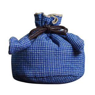 加厚夹棉老土布茶杯布袋粗布主人杯抽绳束口便携包装袋子旅行收纳