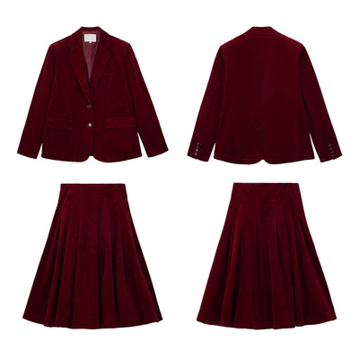 朱小姐小众设计灯芯绒套装2025秋冬新款两件套外套女小众高级感女