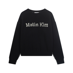 【官网】matin kim字母提花毛衣秋冬男女情侣针织衫长袖上衣