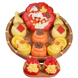 山东大馒头胶东花饽饽葫芦元宝面鱼醒狮马福袋春节马年货馍馍礼盒