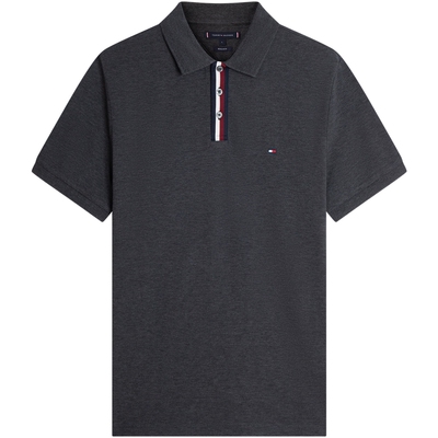 Tommy男装撞色门襟休闲短袖POLO