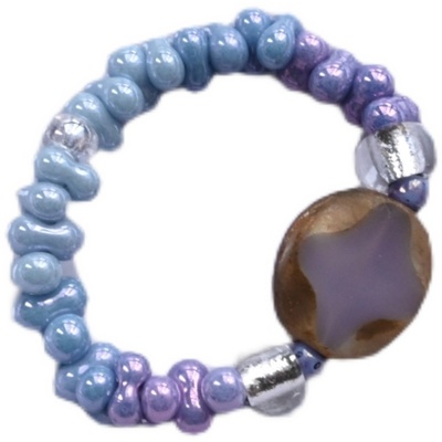 【繁星戒指】MISSING原创繁星系列银河渐变紫梦幻串珠弹力戒指