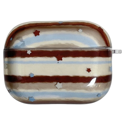 ins韩风条纹星星适用苹果耳机壳