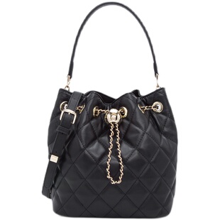 红谷女包高级质感真皮抽绳水桶包小金球菱格链条包牛皮手提斜挎包