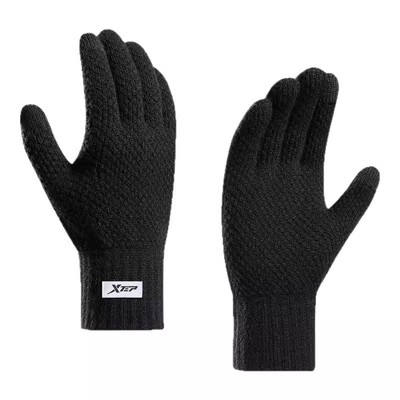 特步手套男秋冬季可触屏骑行开车