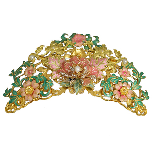 宋制婚礼新娘头饰套装中式粉色唐风饰品明制汉服婚嫁簪子古装凤冠