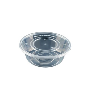 625圆形一次性餐盒PP塑料打包加厚透明外卖饭盒快餐带盖汤碗批发