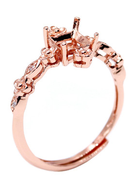 纯银戒指方形枕形定制加工925