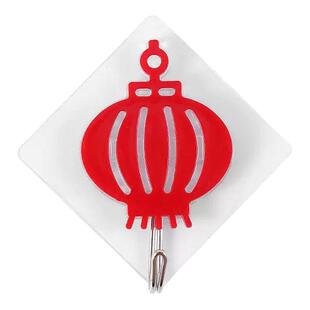 福字红色喜庆挂钩强力粘胶免打孔粘钩无痕墙壁承重门挂中国结钩子