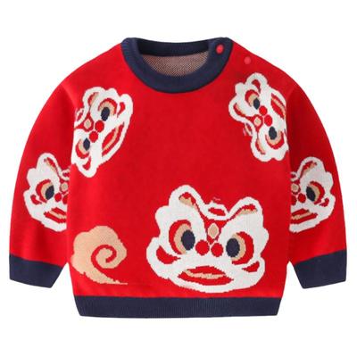 贝肽斯儿童红色毛衣2025新款
