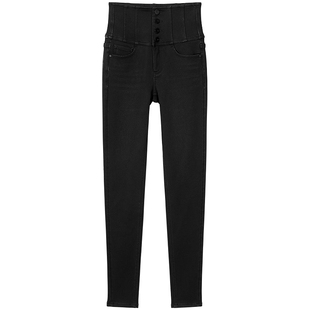 【保暖复合绒】Miss Sixty25冬新款牛仔裤女四扣加厚小脚加绒裤子