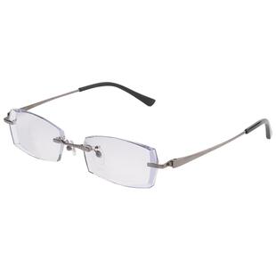 钻石切边眼镜男高度配有度数超轻钛架无框近视1.74大脸成品超薄Q7