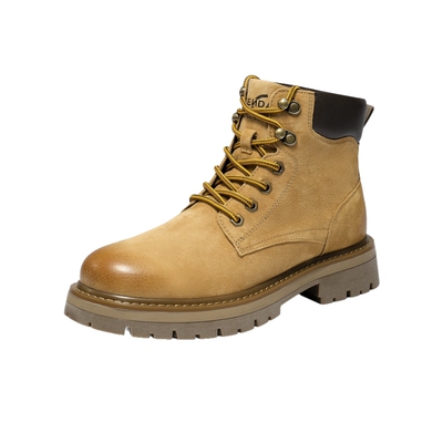 森达工装鞋厚底机车马丁靴大黄靴