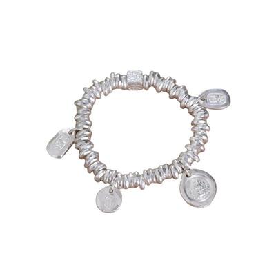 熙素男女款999足银盘缠吉言手链