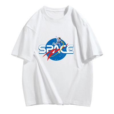 最亲2025夏季新款字母宽松款美式短袖纯棉T恤休闲款圆领男女款潮