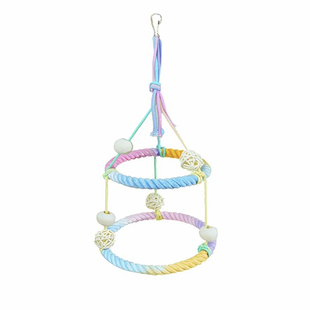 鹦鹉秋千鸟类玩具自嗨解闷麻绳啃咬防止抑郁牡丹玄凤专用笼内装饰