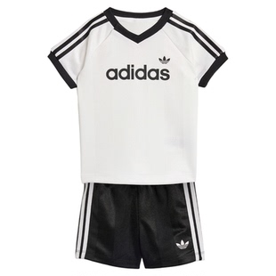 男婴童A类经典运动短袖T恤短裤套装夏季新款adidas阿迪达斯三叶草