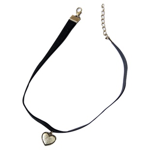 红口袋 复古甜美爱心短款丝绒锁骨链choker日韩新款颈带潮人项链