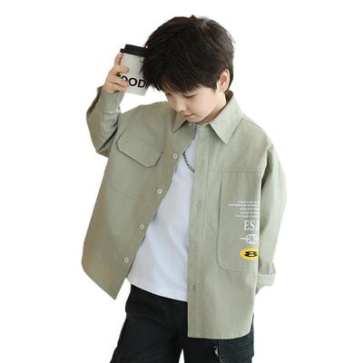 御宝当家童装男童衬衫长袖春装儿童薄外套春秋款2025新款男孩衬衣