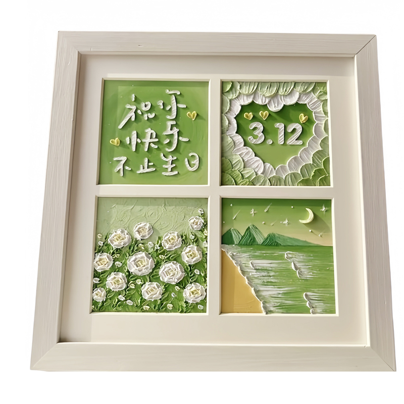 生日礼物油画棒diy画九四宫格材料包送男女朋友闺蜜手工礼物成品