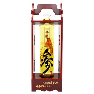年货送礼林海雪原白酒52度长白山人参酒2500ml木质礼盒人参配制酒