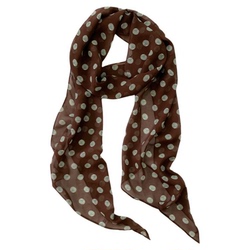 棕色波点丝巾印花高级百搭配饰系脖女2025年新款发带绑发长条围巾