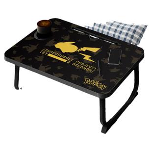 皮卡丘学生床上桌子宿舍膝上桌可折叠小桌板笔记本电脑桌懒人神器儿童卧室飘窗学习书桌可爱卡通寝室超大尺寸