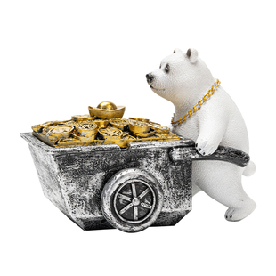 熊猫烟灰缸带盖创意个性潮流防飞灰可爱卡通搞怪家用客厅树脂摆件