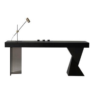 已夏卡萨兰纯实木意式极简书桌书房智能家用桌子轻奢客厅长桌