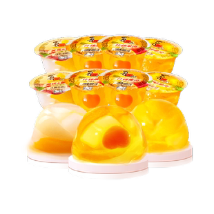 喜之郎霸气果肉果冻200g*8大杯经典混合口味蜜桔黄桃网红儿童零食