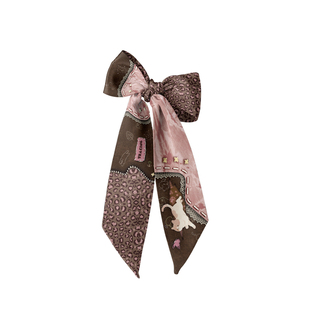 奥松原创可可粉玫小猫发带长条丝巾粉色绑包高级感薄款缠包长飘带