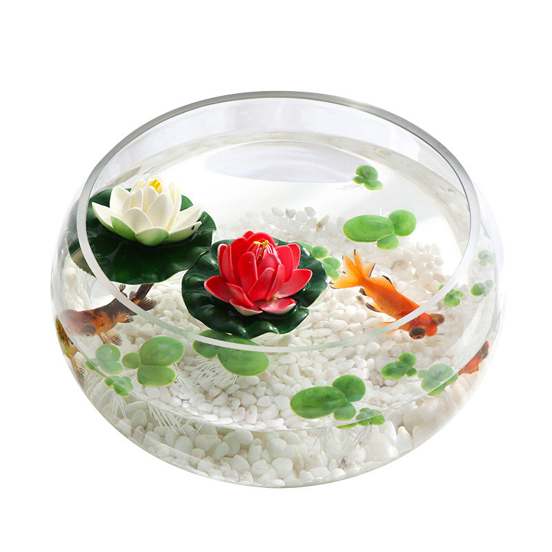 水池漂浮萍仿真荷花鱼缸装饰塑料道具睡莲供佛莲花假荷花假荷叶
