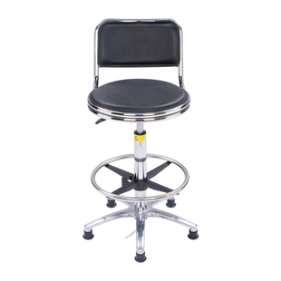 PU皮革靠背升降椅子实验室学校旋转凳家用办公带轮椅美容吧台椅子