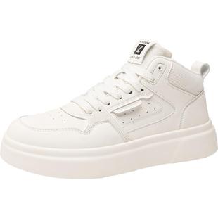 男鞋冬季潮牌高级感百搭休闲板鞋男士皮鞋运动厚底增高真皮小白鞋