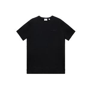 【自营】BURBERRY/博柏利男款短袖T恤纯黑字母刺绣圆领纯棉上衣
