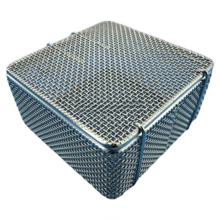 不锈钢医用带盖精密器械消毒篮清洗筐灭菌网篮网筐内镜配件收纳盒