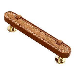 真牛皮衣柜门拉手现代简约高档抽屉橱柜鞋柜子皮革皮质把手