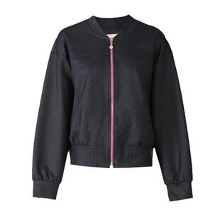 Ground Show/阁兰秀春秋新款藏青色V领拉链设计感外套运动休闲风