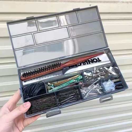 化妆收纳盒化妆师专用发卡发夹卡子塑料盒子皮筋夹子化妆透明头绳