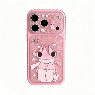 卡通少女心ins风可爱粉色围巾小秋适用iPhone17promax手机壳超火不撞款iPhone16promax高颜值15pro全包硬壳